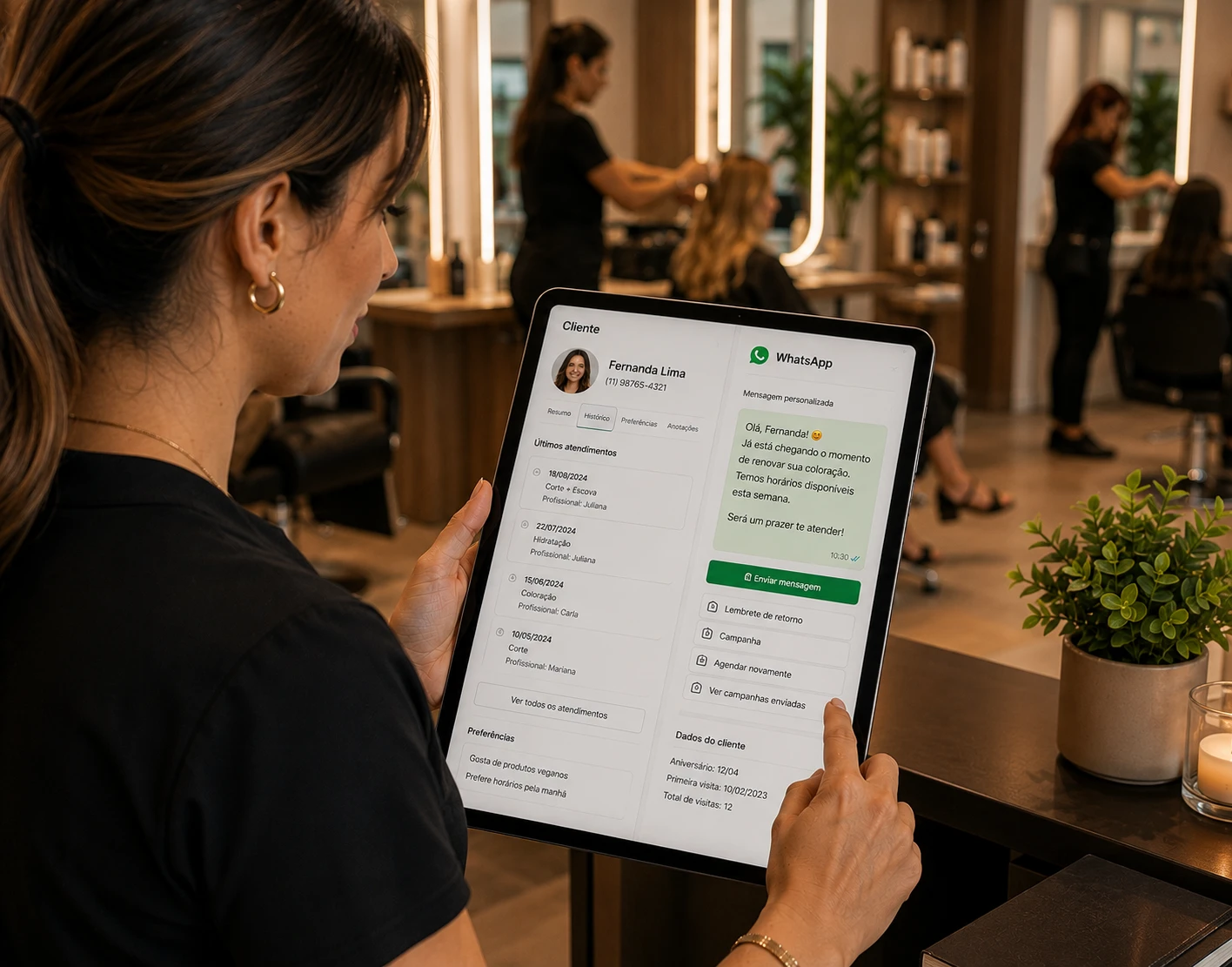 Histórico de clientes e WhatsApp